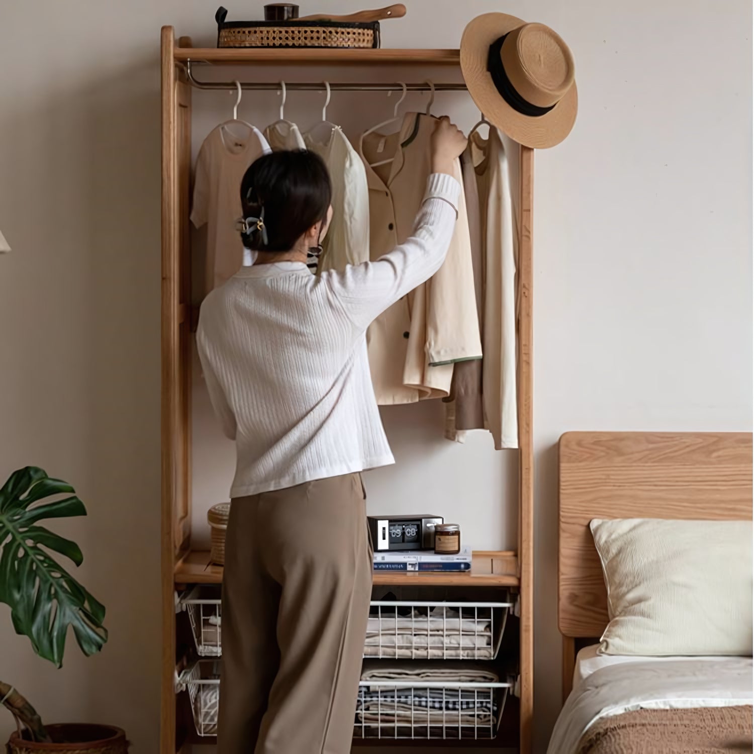Vello Clothes rack with storage cabinet