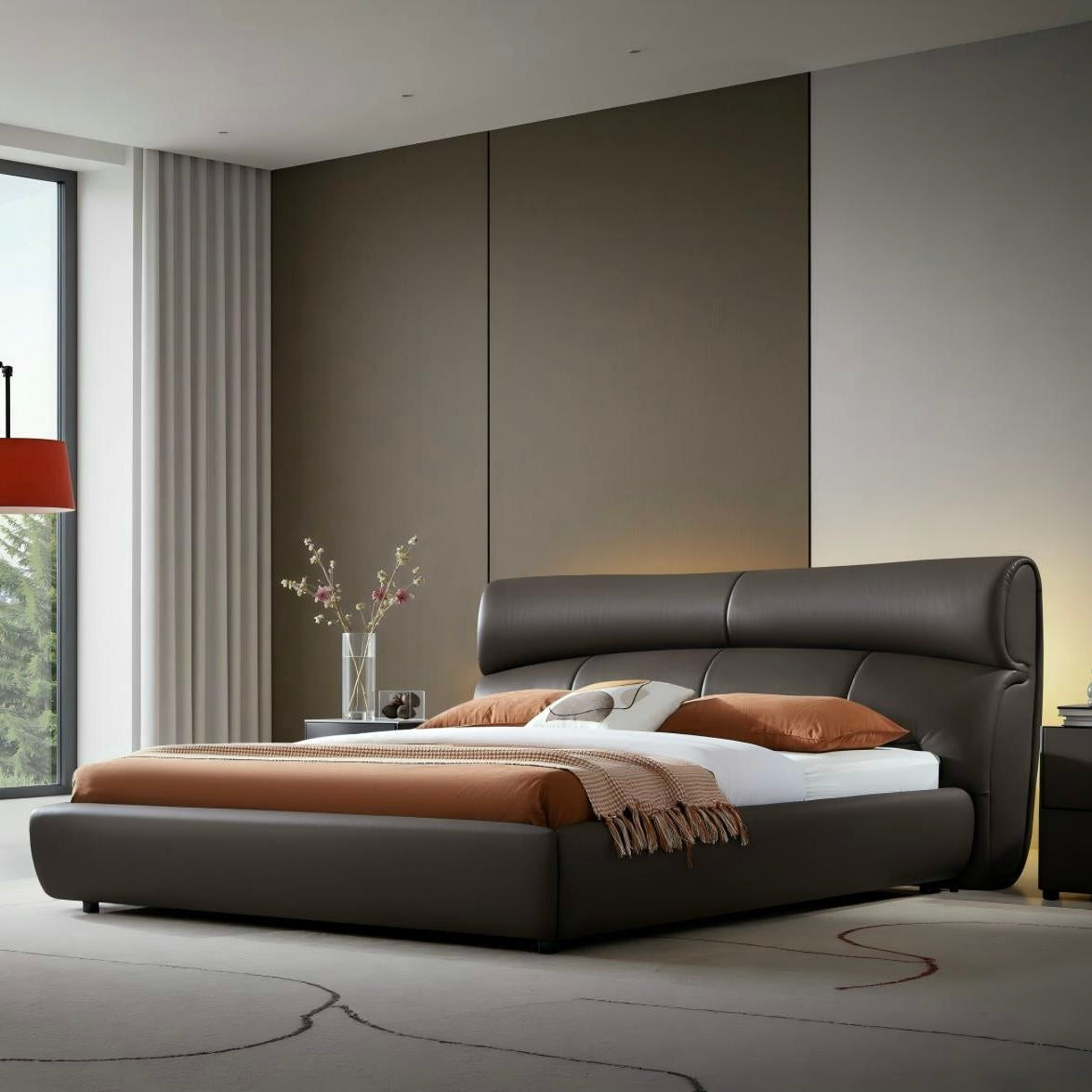 Lariao Leather solid wood bed
