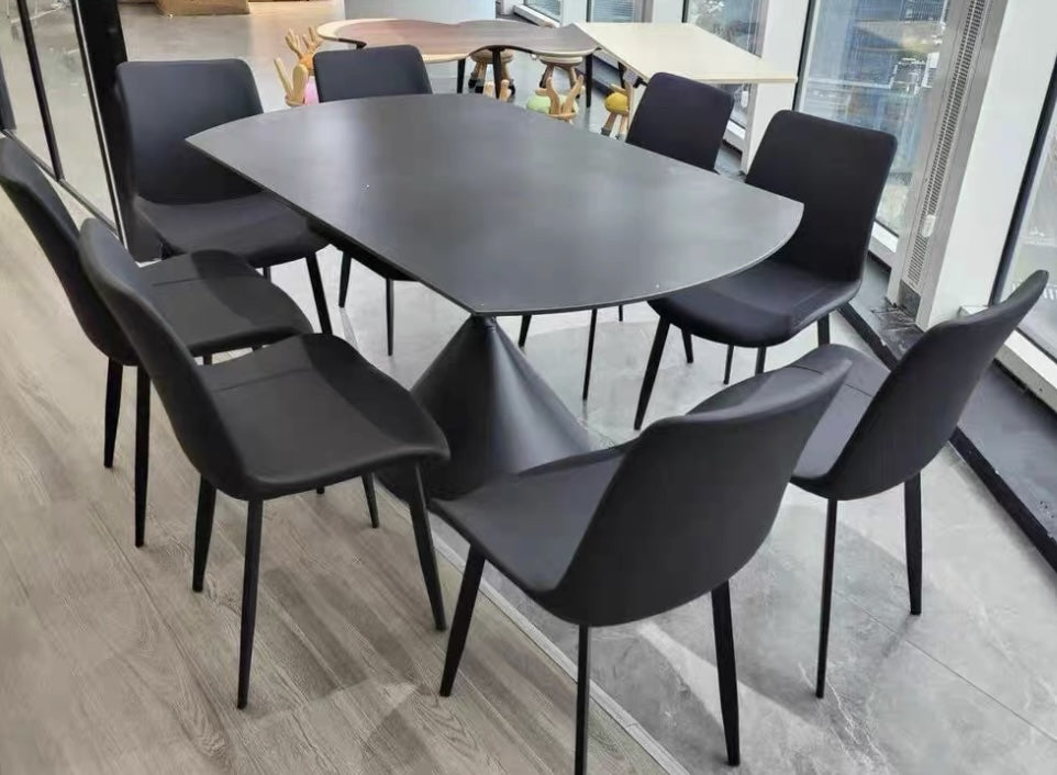 Dejove Extendable sintered stone round dining table-A
