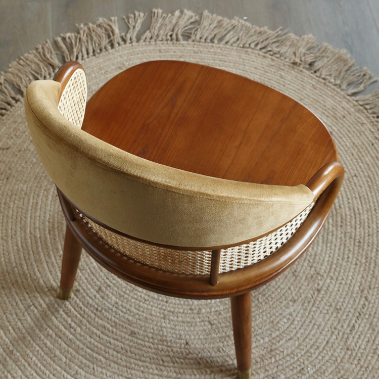 Hilarow 2 pcs ash wood natural rattan dining chairs