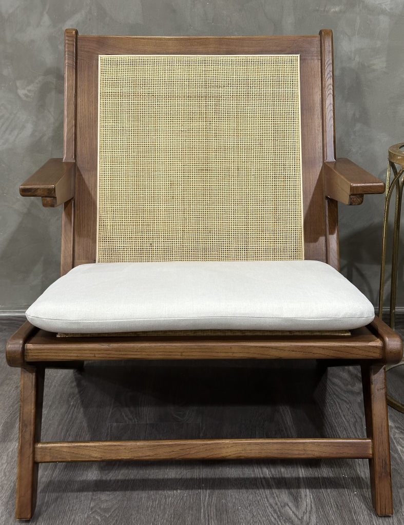 Bonalum Ash wood natural rattan accent chair
