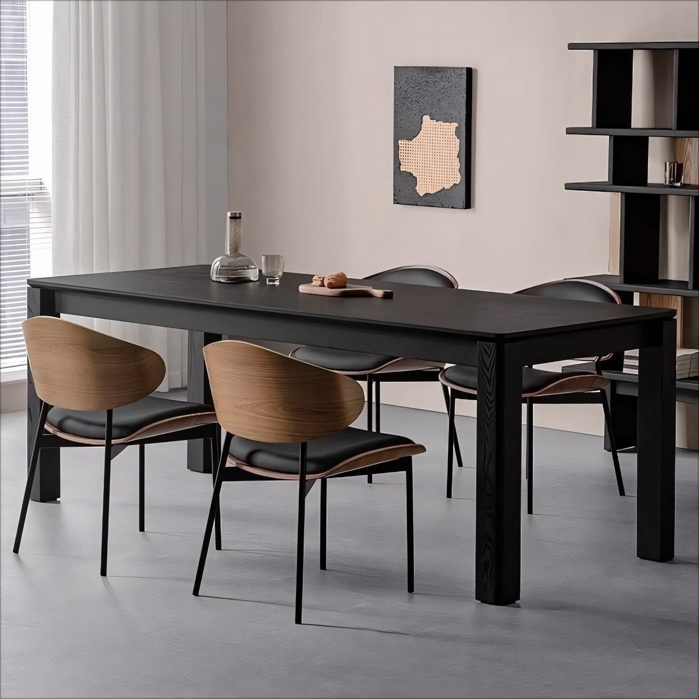 Dasey 2pcs solid wood leather dining chairs