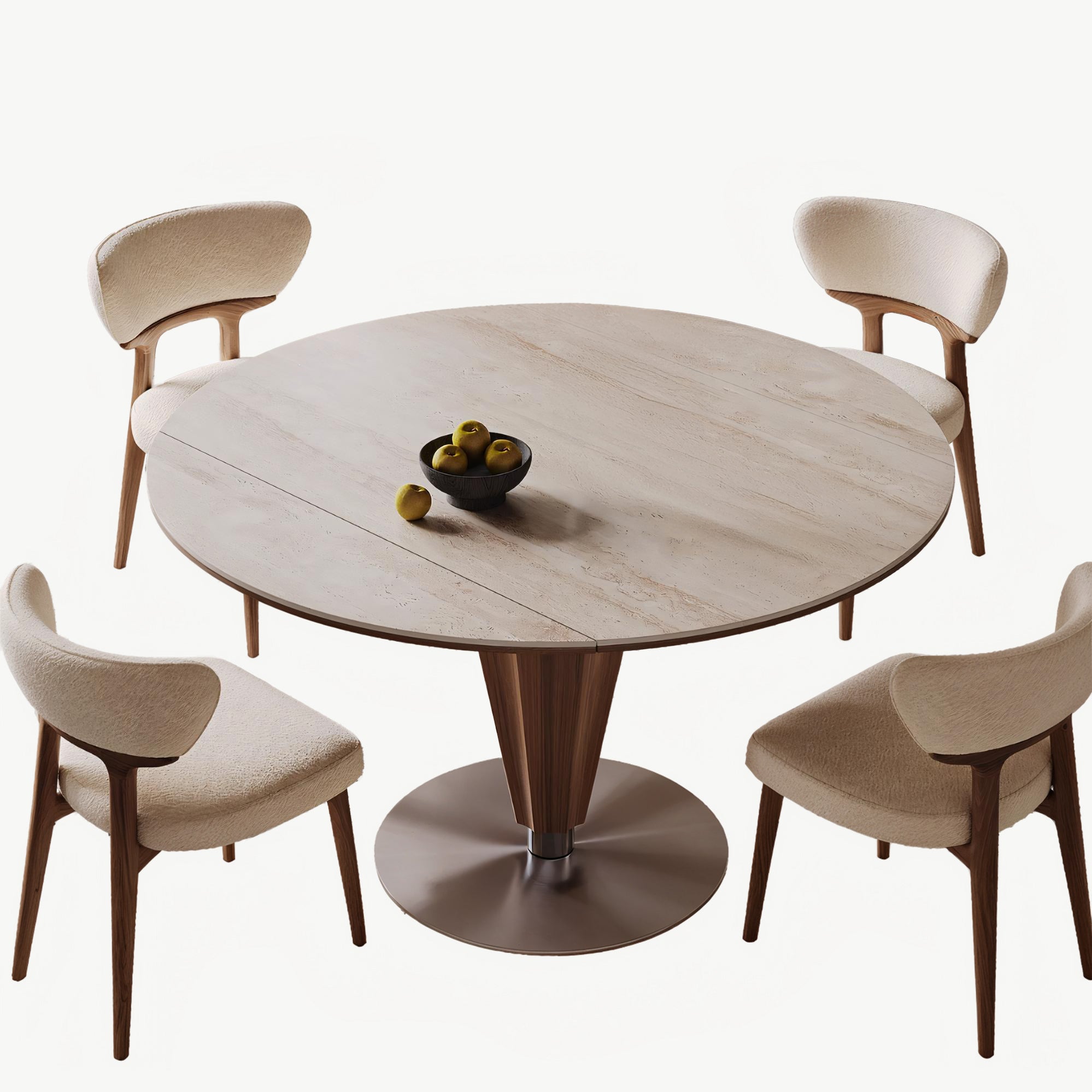 Patima Transformable sintered stone round dining set