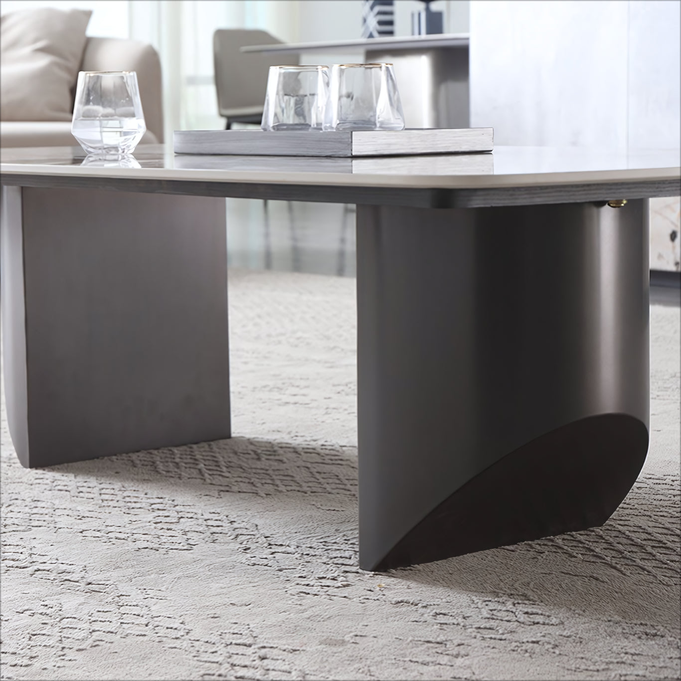 Unopley Rectangular sintered stone slab coffee table