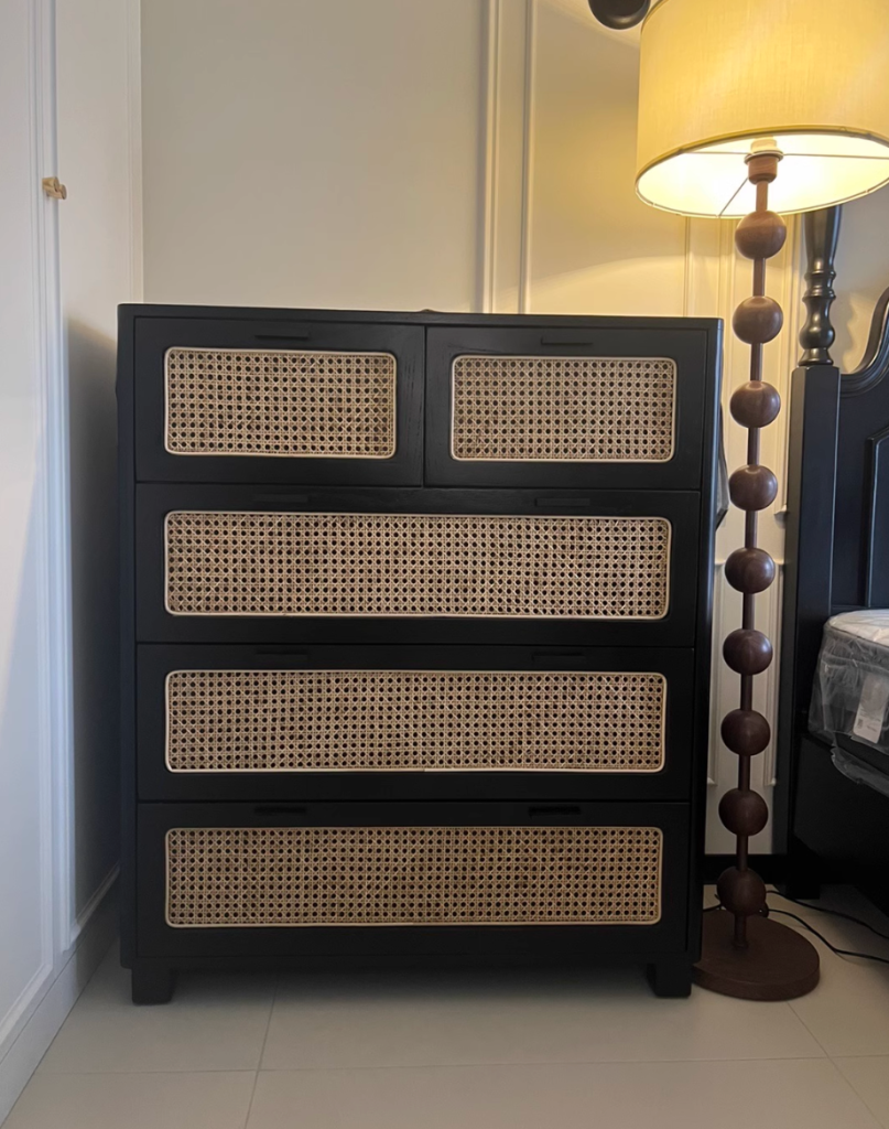 Aritilan Ash wood natural rattan chest of drawers