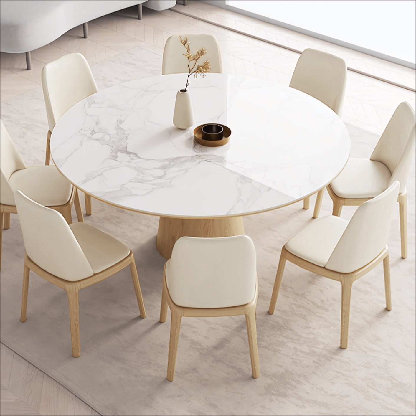 Larson Ash solid wood round dining table