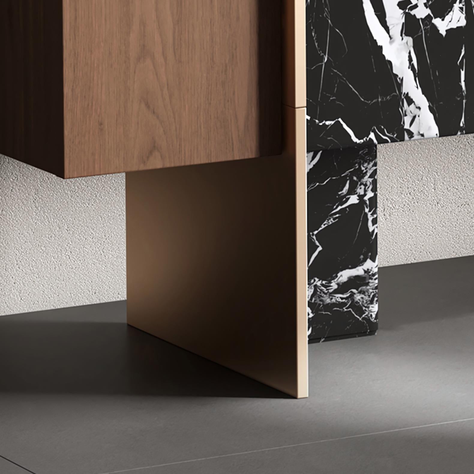 Rozeo Wooden marble sideboard-A