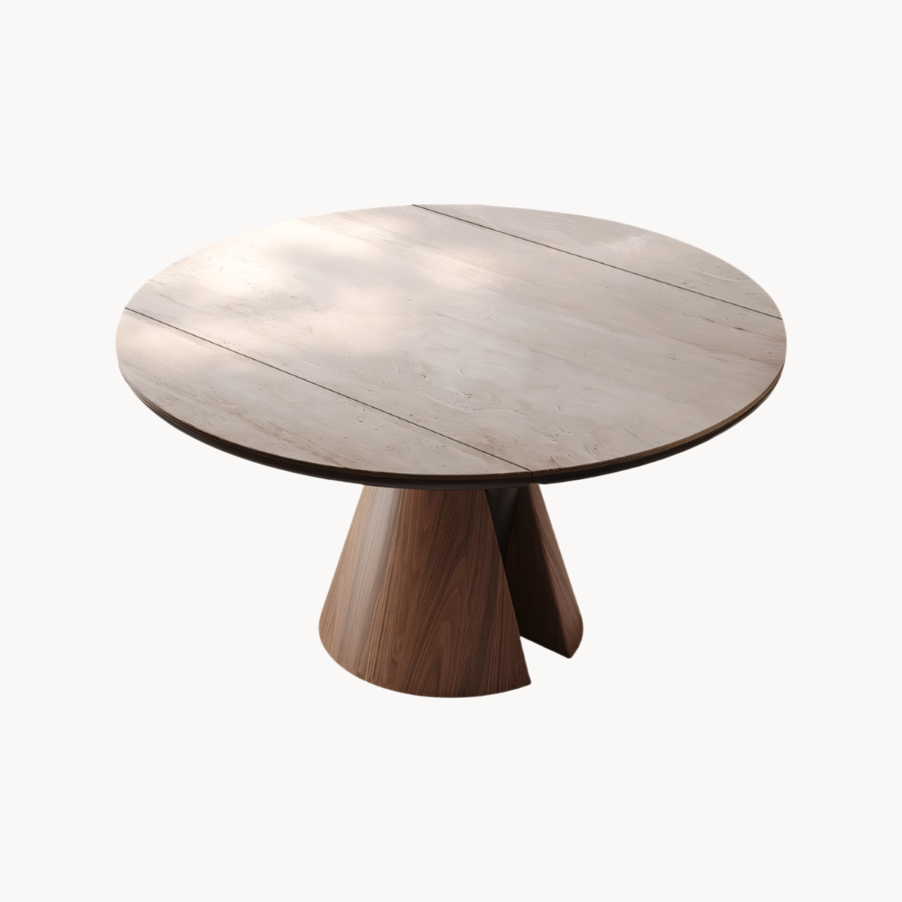 Uifaro Round-to-rectangular sliding extension dining table