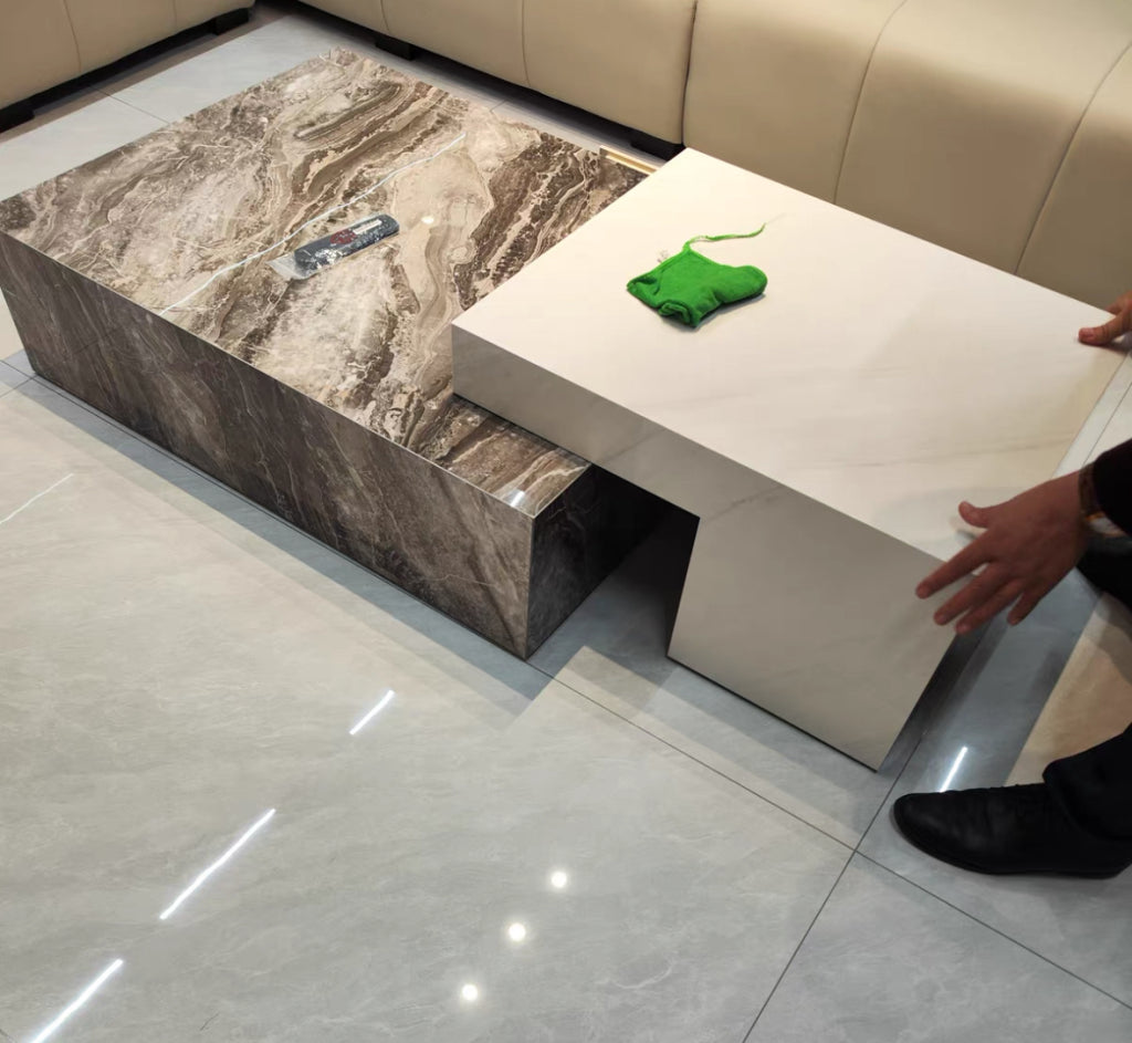 Taeforz Minimalist sintered stone coffee table set