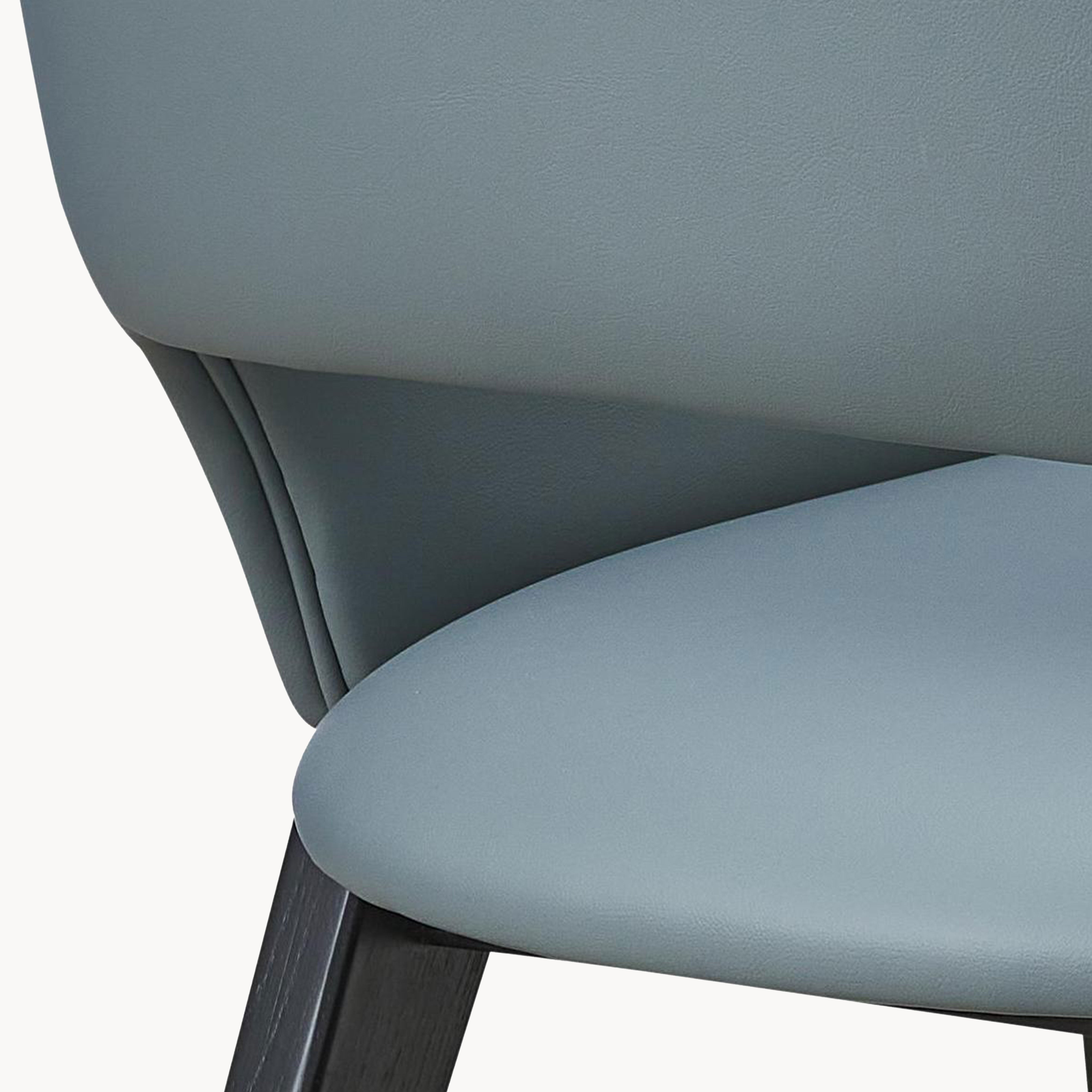 Ulanz 2pcs ash wood leather dining chairs