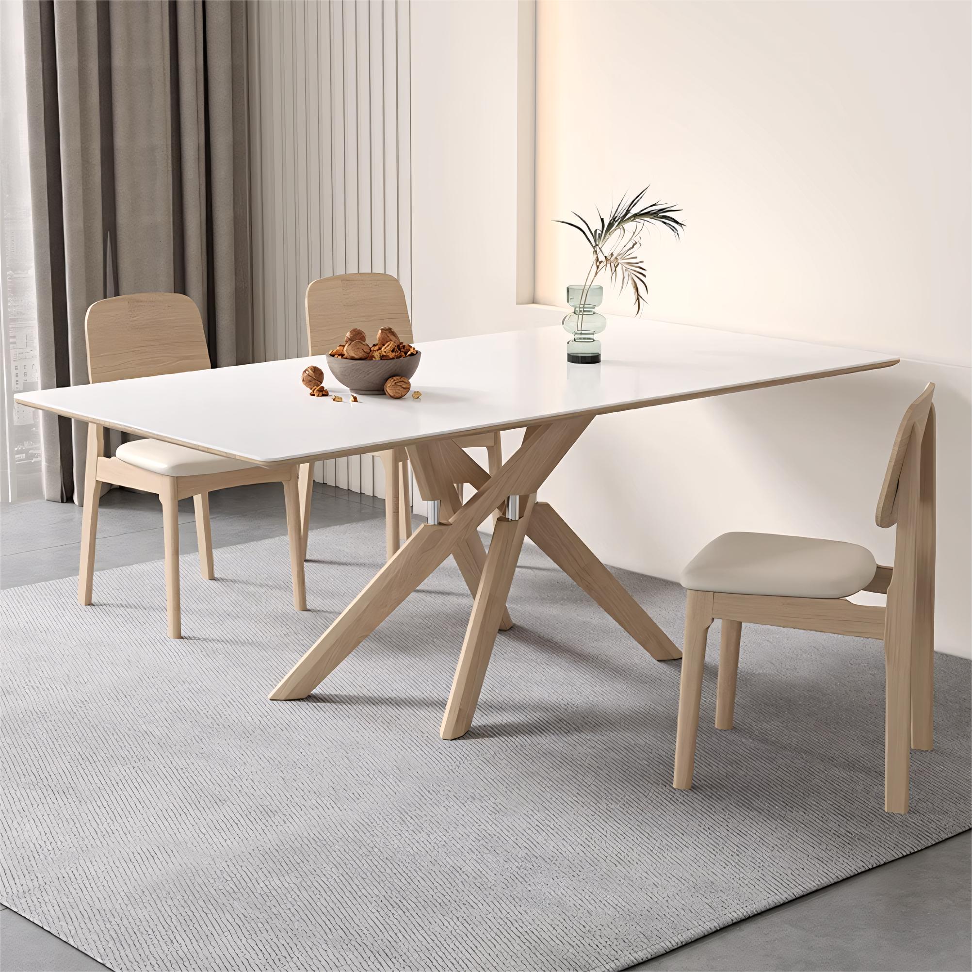 Penai Sintered stone solid wood rectangular dining table