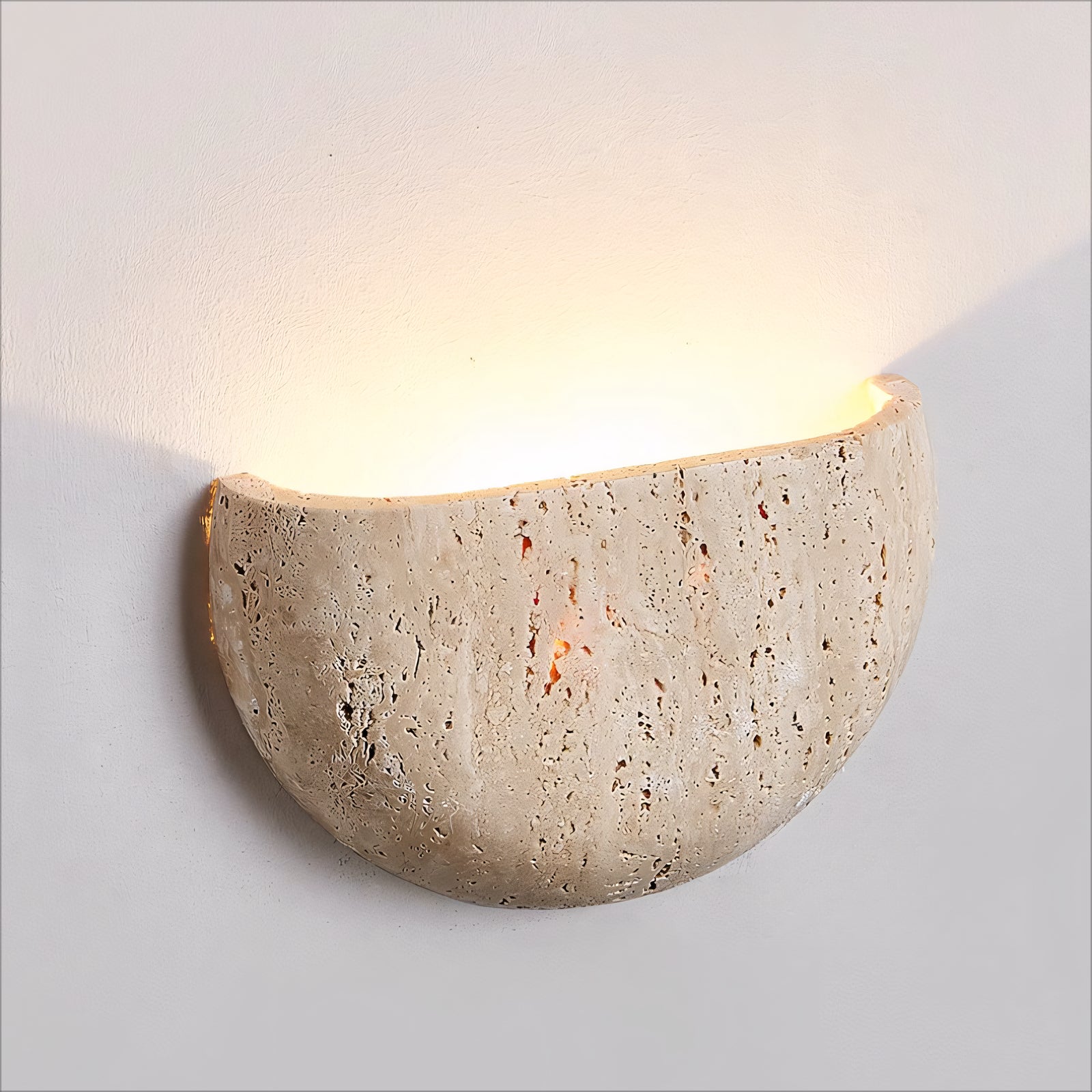 Figran 2pcs beige travertine wall lights bedside lights