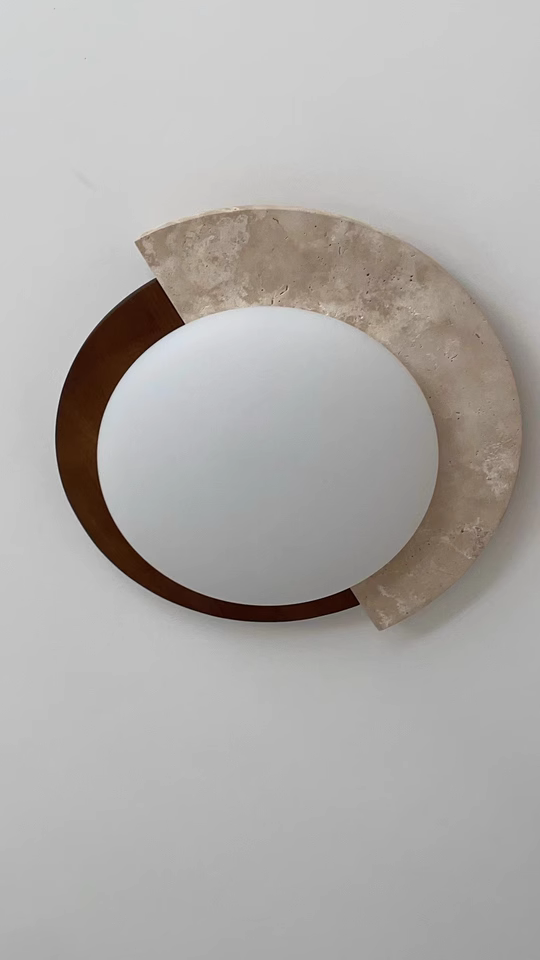 Yolandi Beige travertine ceiling light