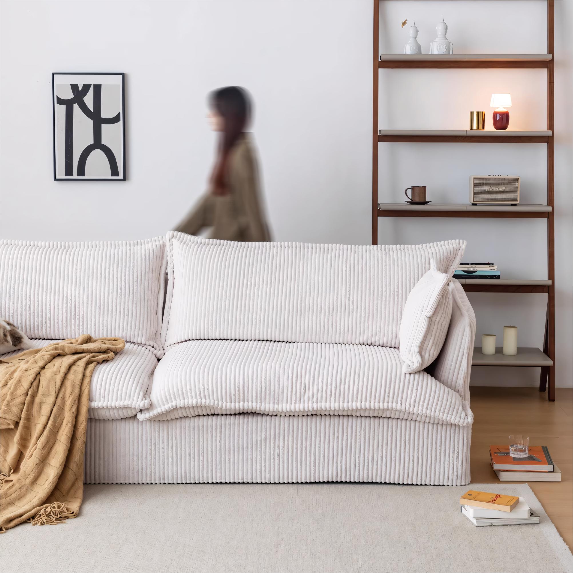 Elarem Washable fabric one-piece straight sofa