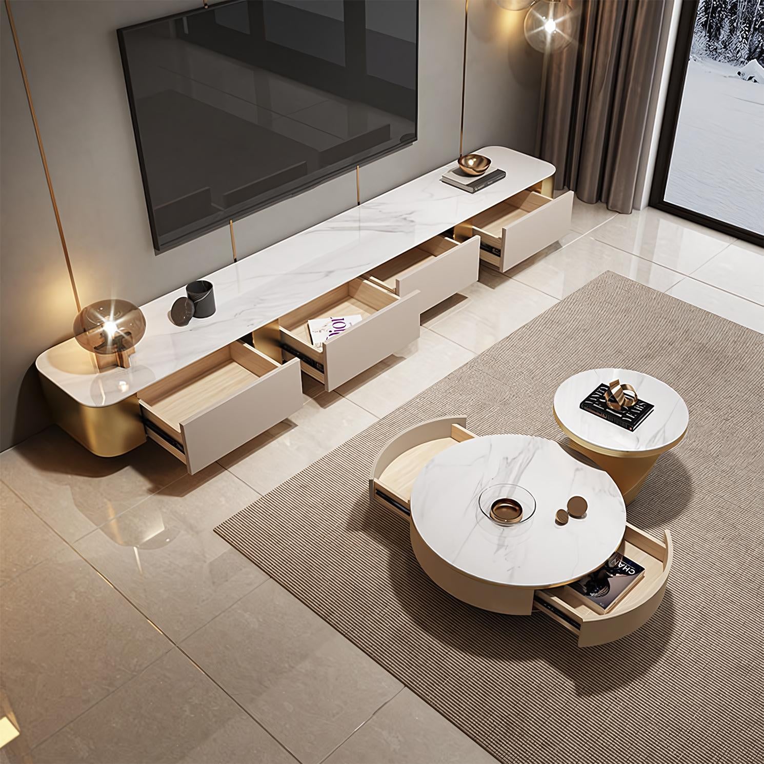 Sectora Golden modern TV cabinet