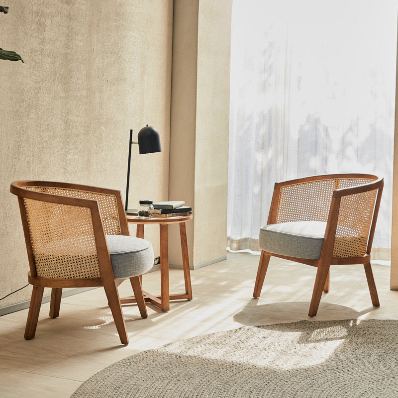 Yaniwor Ash wood natural rattan accent chair