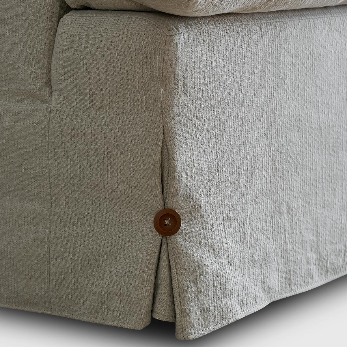 Vinza Washable natural linen fabric straight sofa