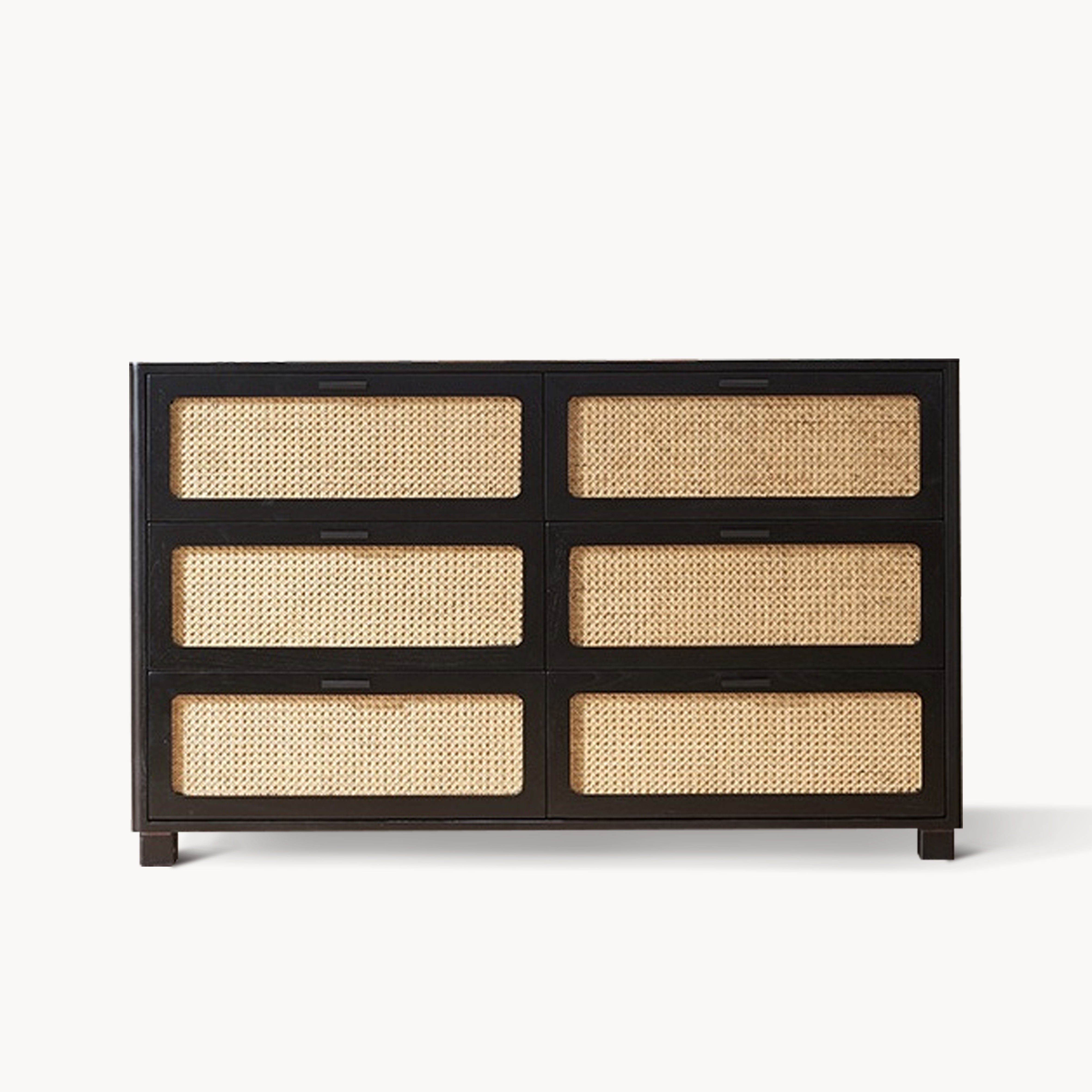Filanque Ash wood natural rattan chest of drawers