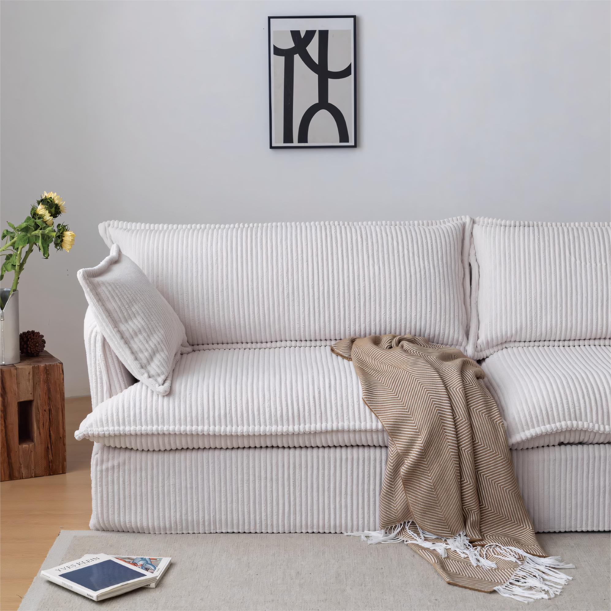 Elarem Washable fabric one-piece straight sofa