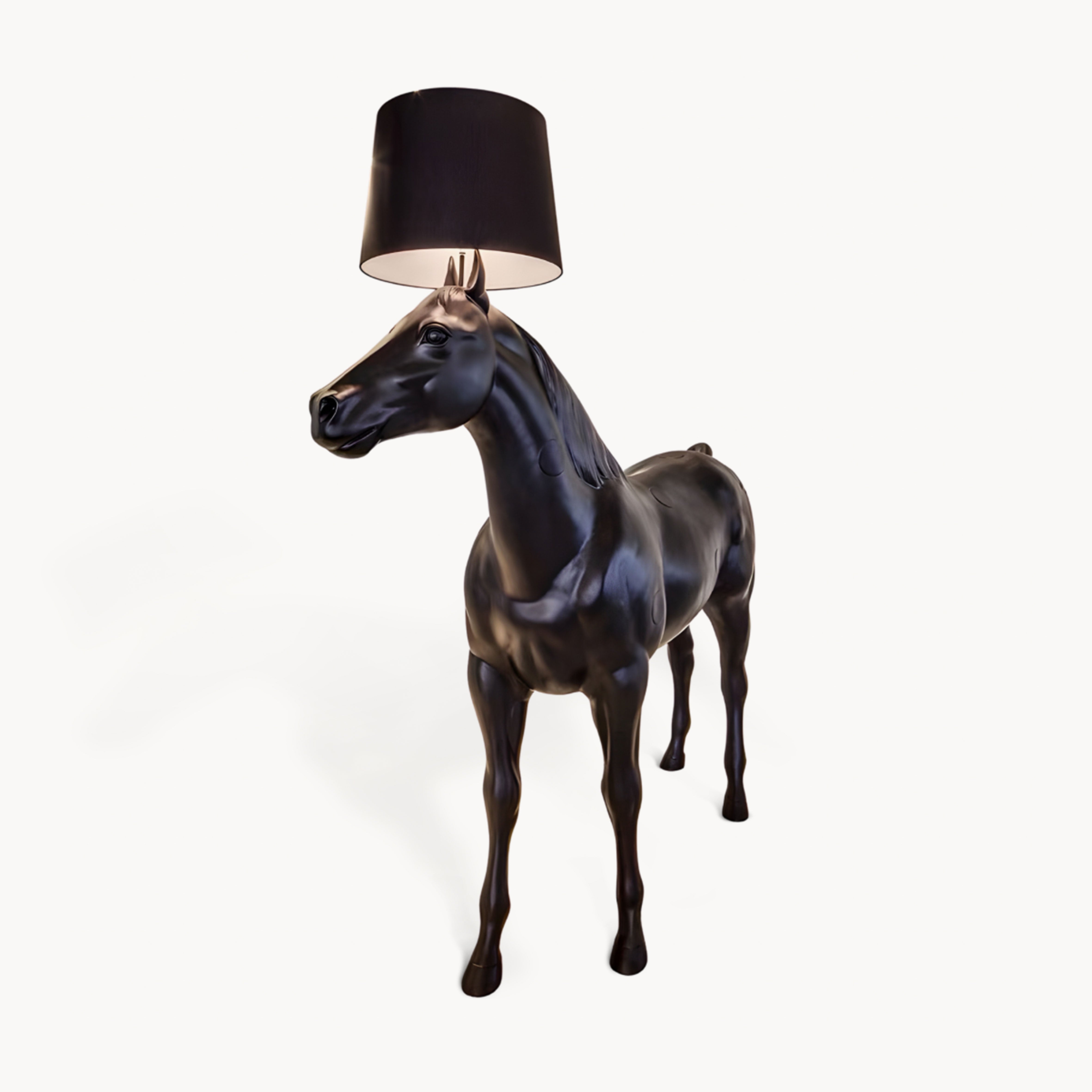 Frifano Horse statue art black floor lamp