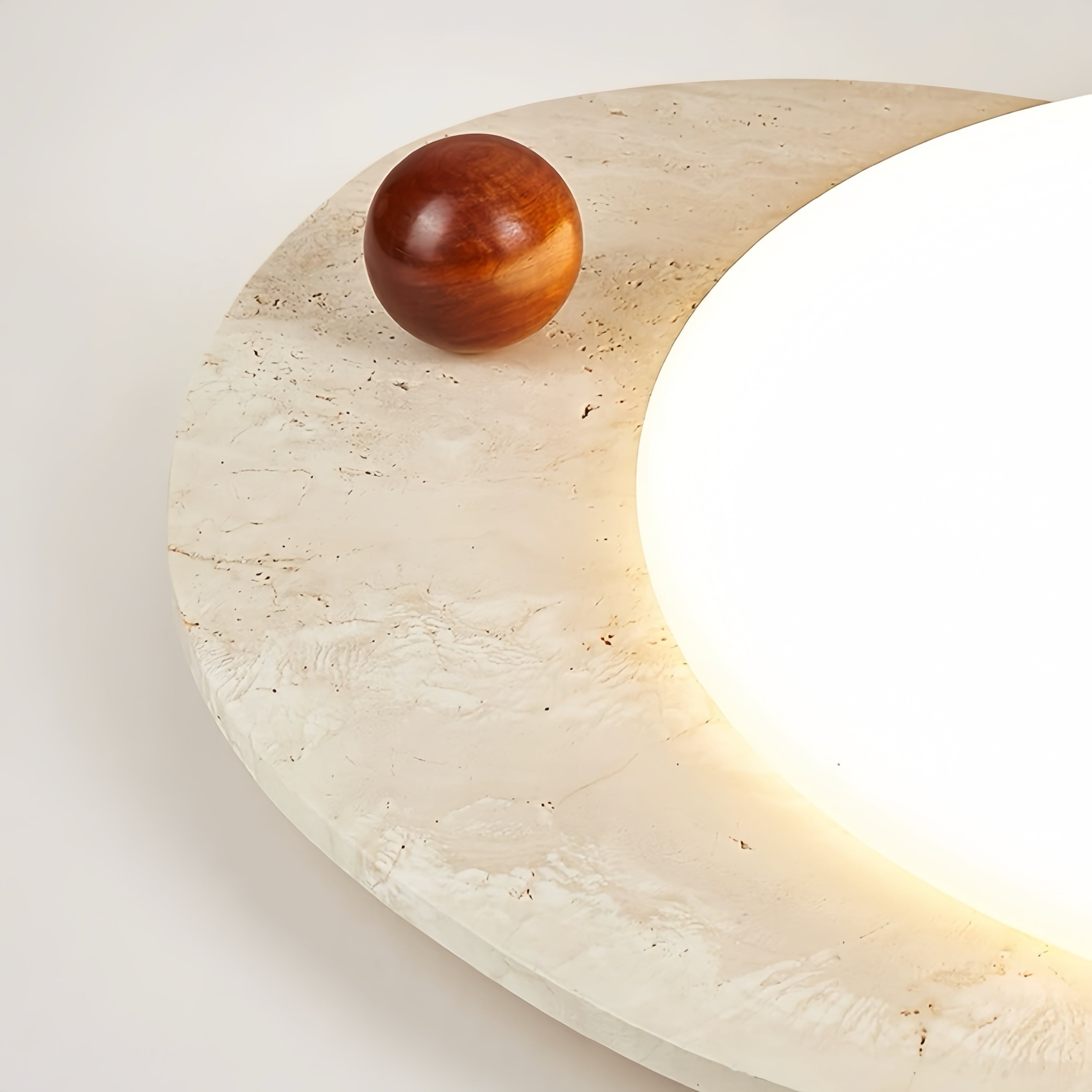 Erija Padouk beige travertine ceiling light