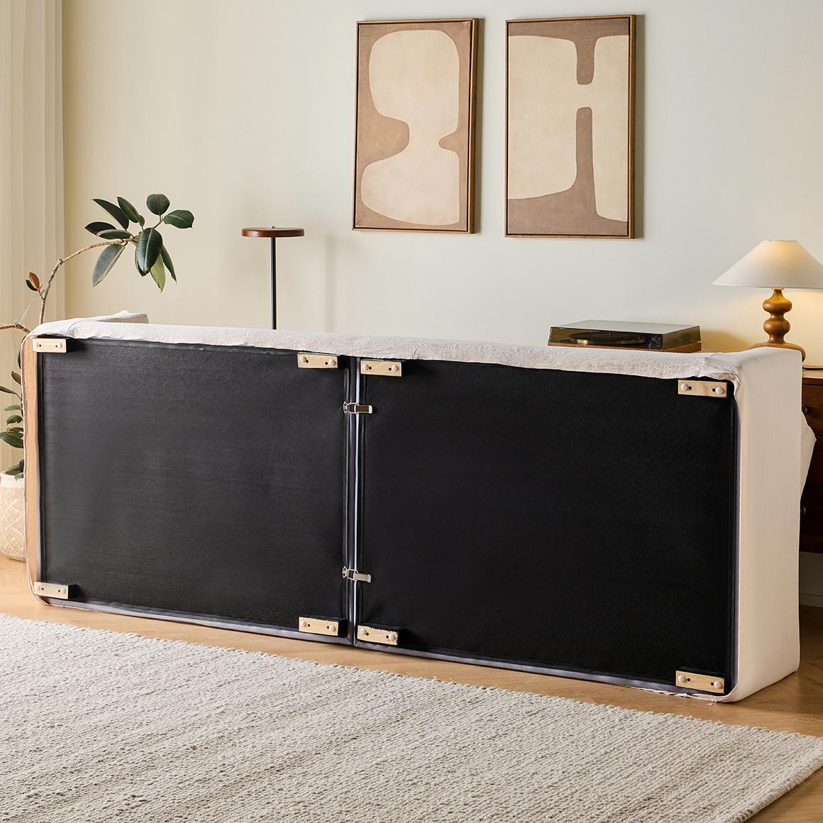 Garozo Washable natural linen fabric straight sofa