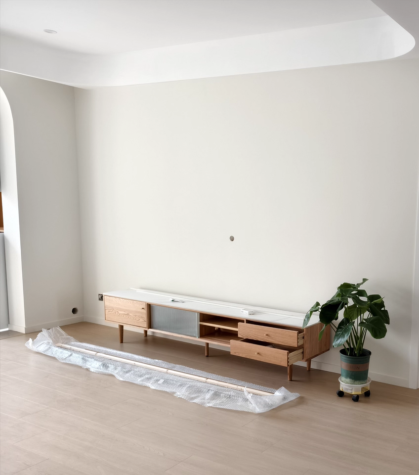 Lissio Sintered stone solid wood TV cabinet