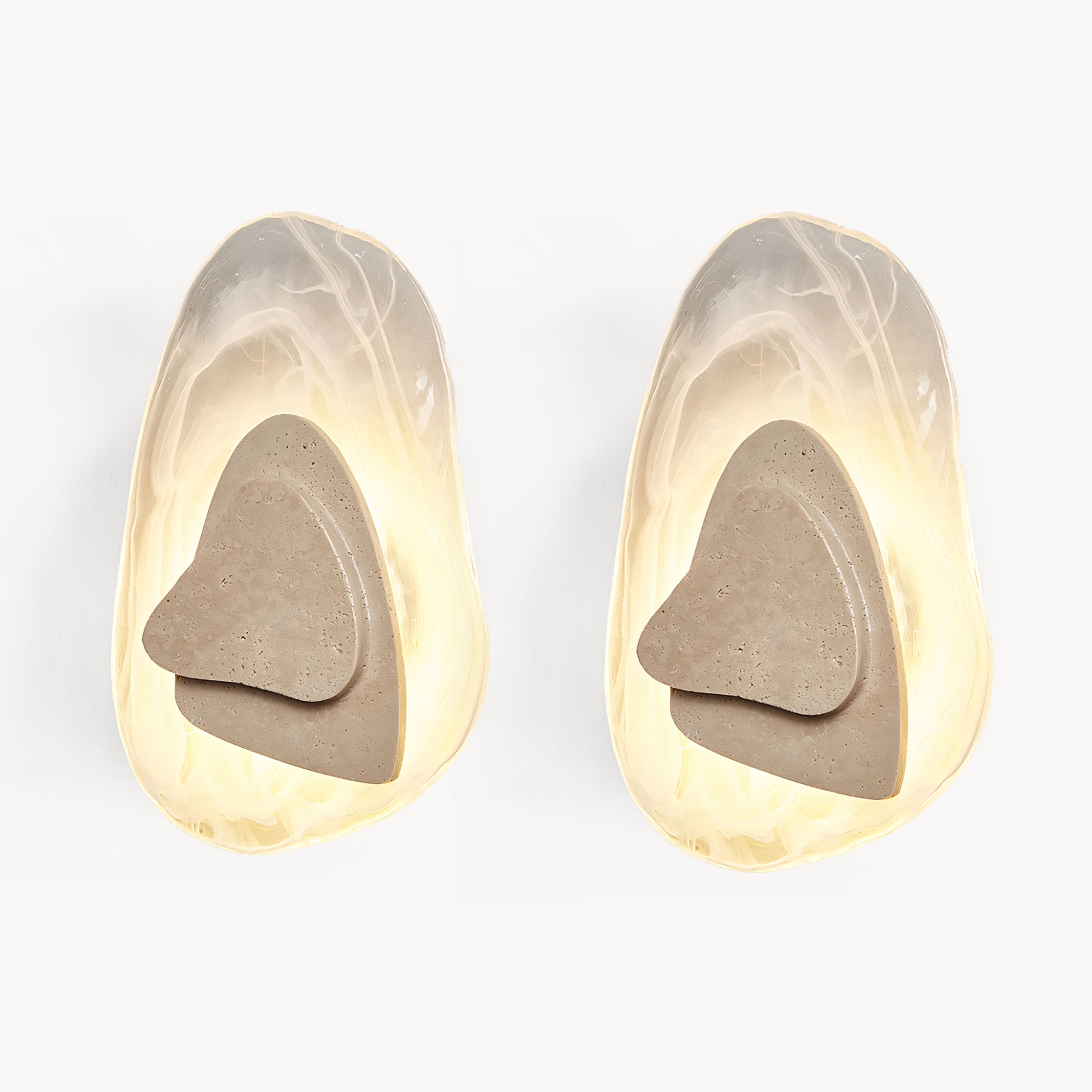 Liopina 2pcs beige travertine wall lights bedside lights