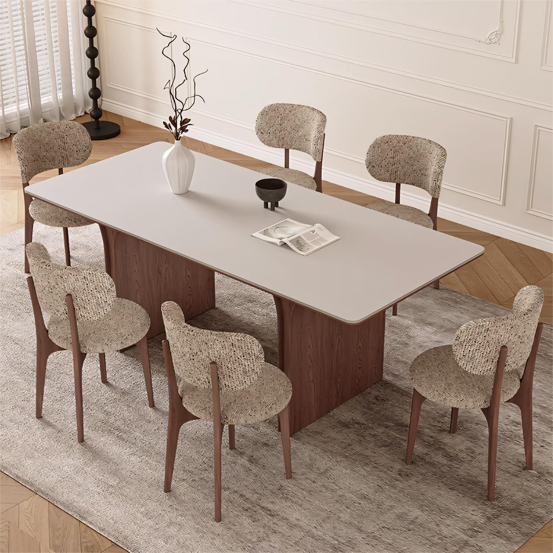 Fulozo Sintered stone rectangular dining set
