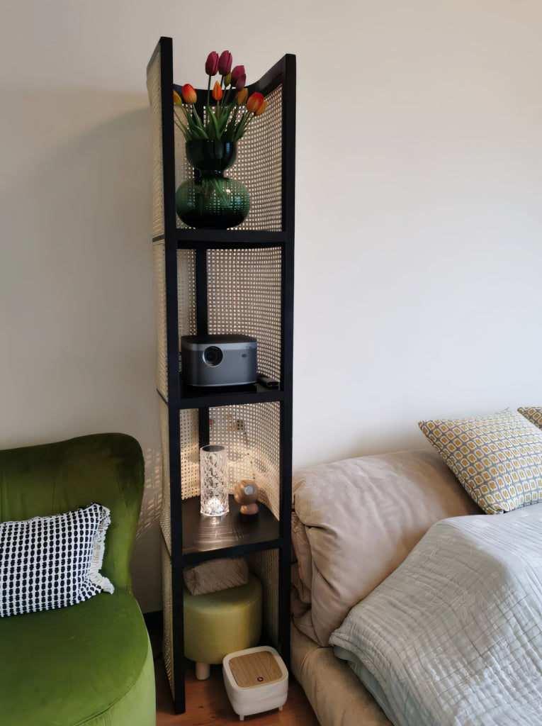 Tiriso Ash wood natural rattan shelf