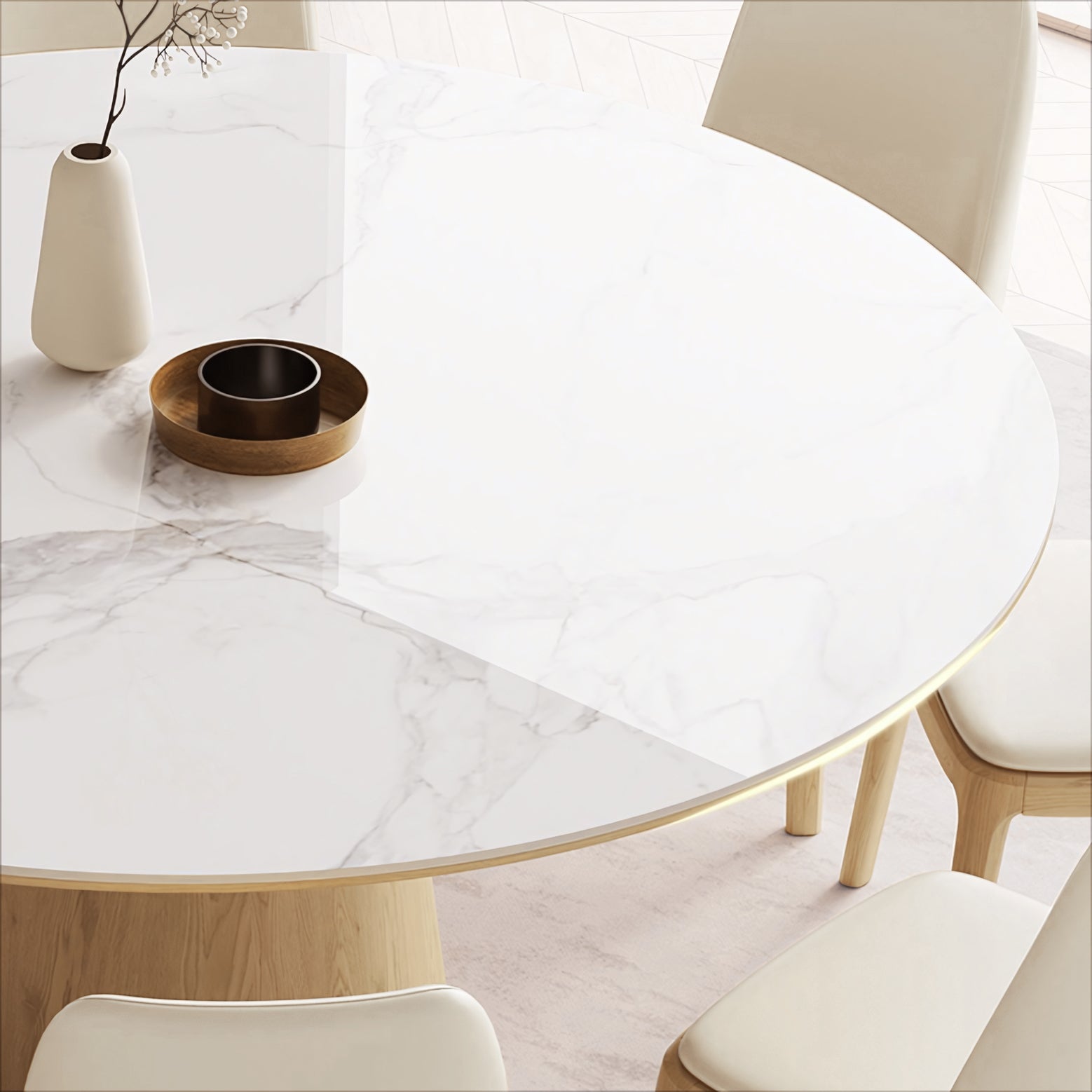 Larson Ash solid wood round dining table