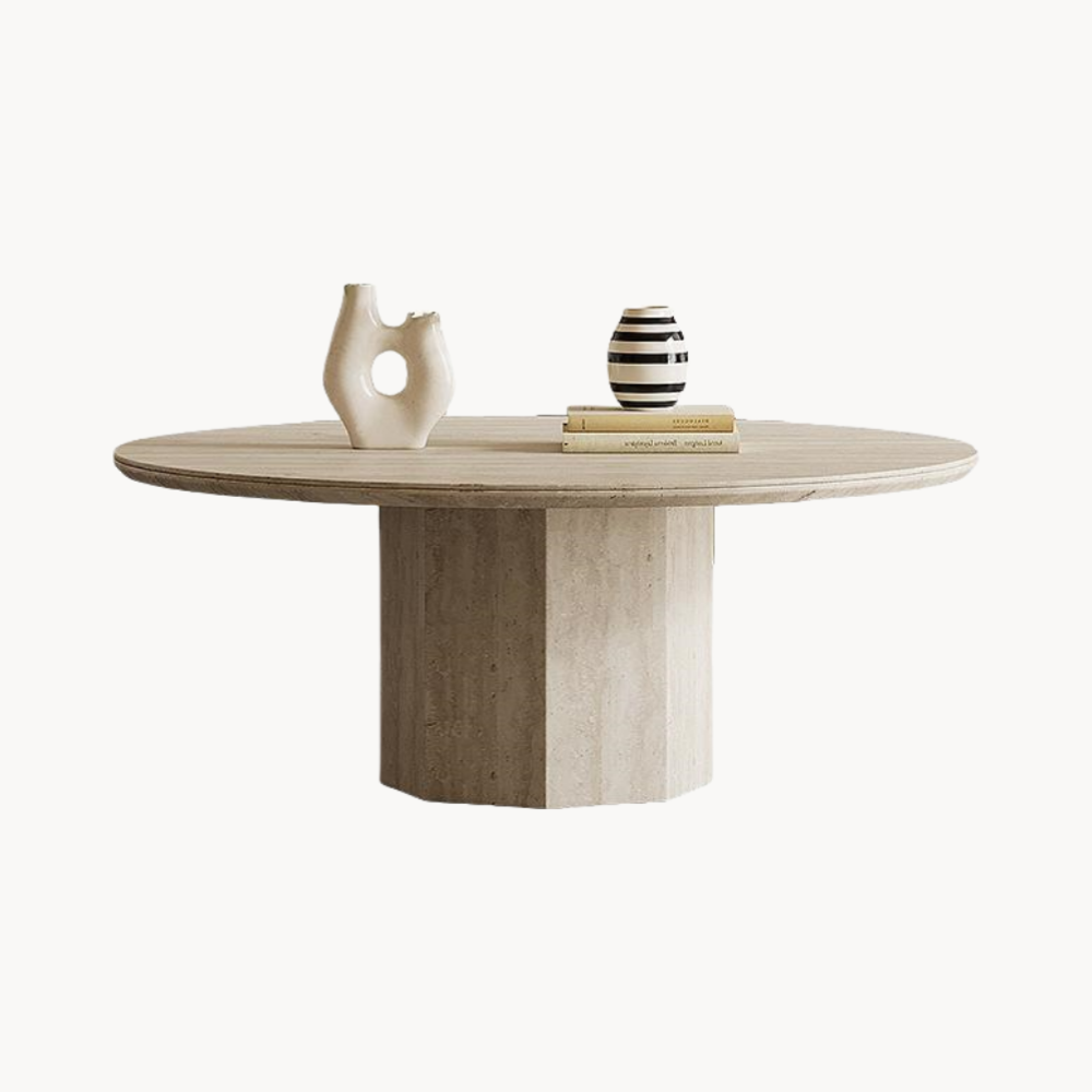 Tatano Travertine slab coffee table