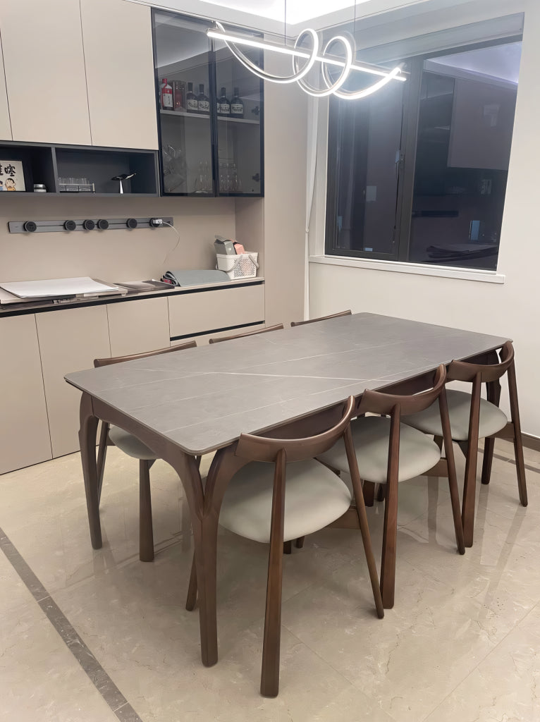 Toffa Sintered stone rectangular dining set