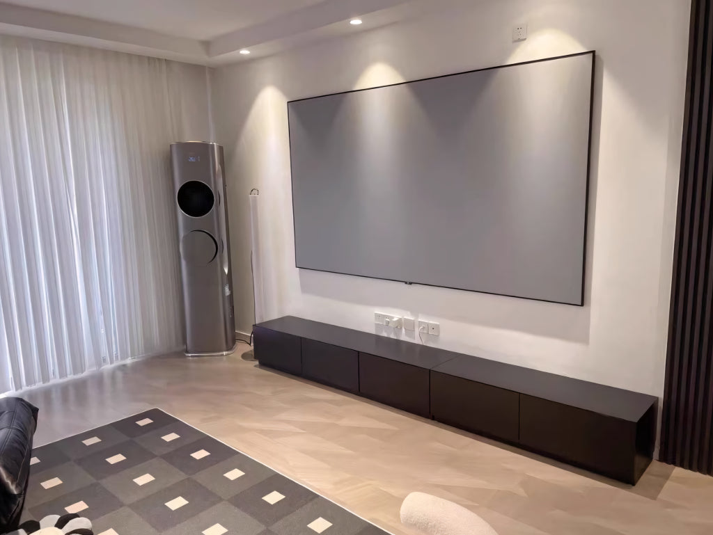 Wintoze Wooden pure black TV cabinet
