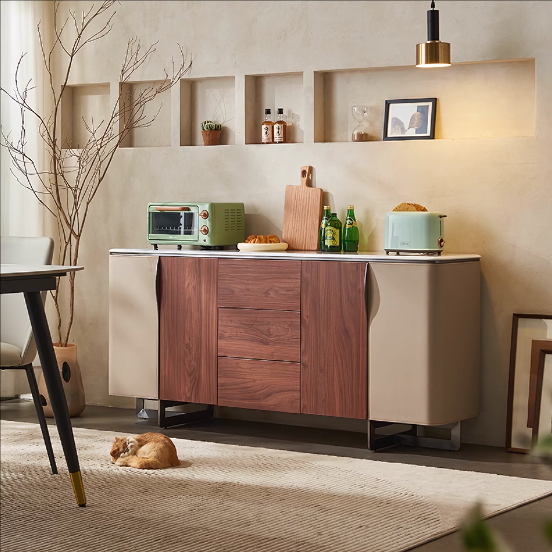 Jentor Leather solid wood sideboard