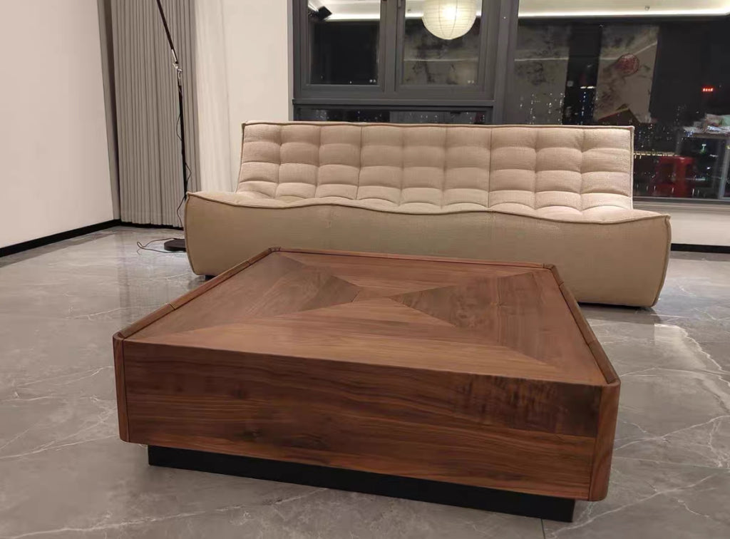 Nuliz Black walnut square coffee table