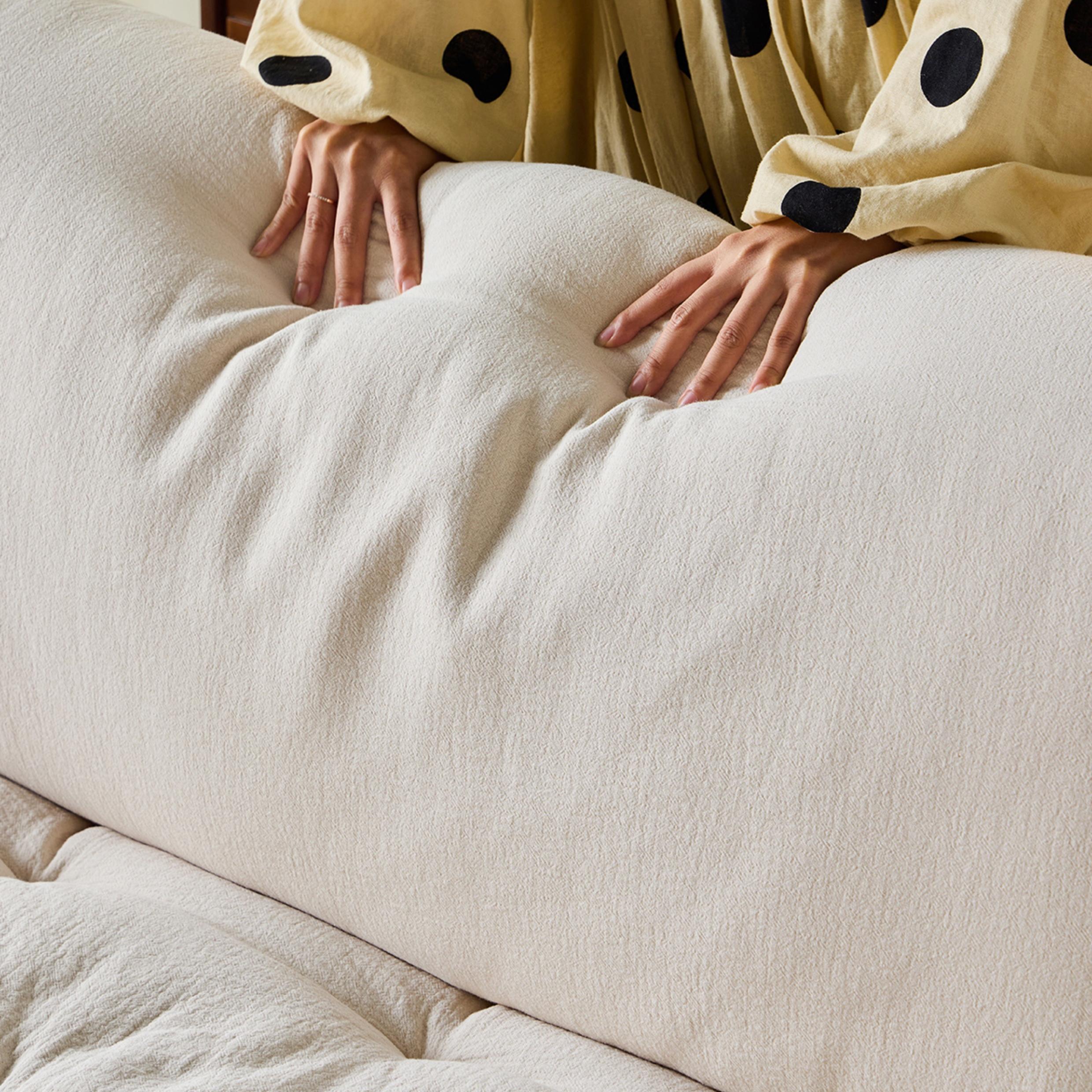 Garozo Washable natural linen fabric straight sofa