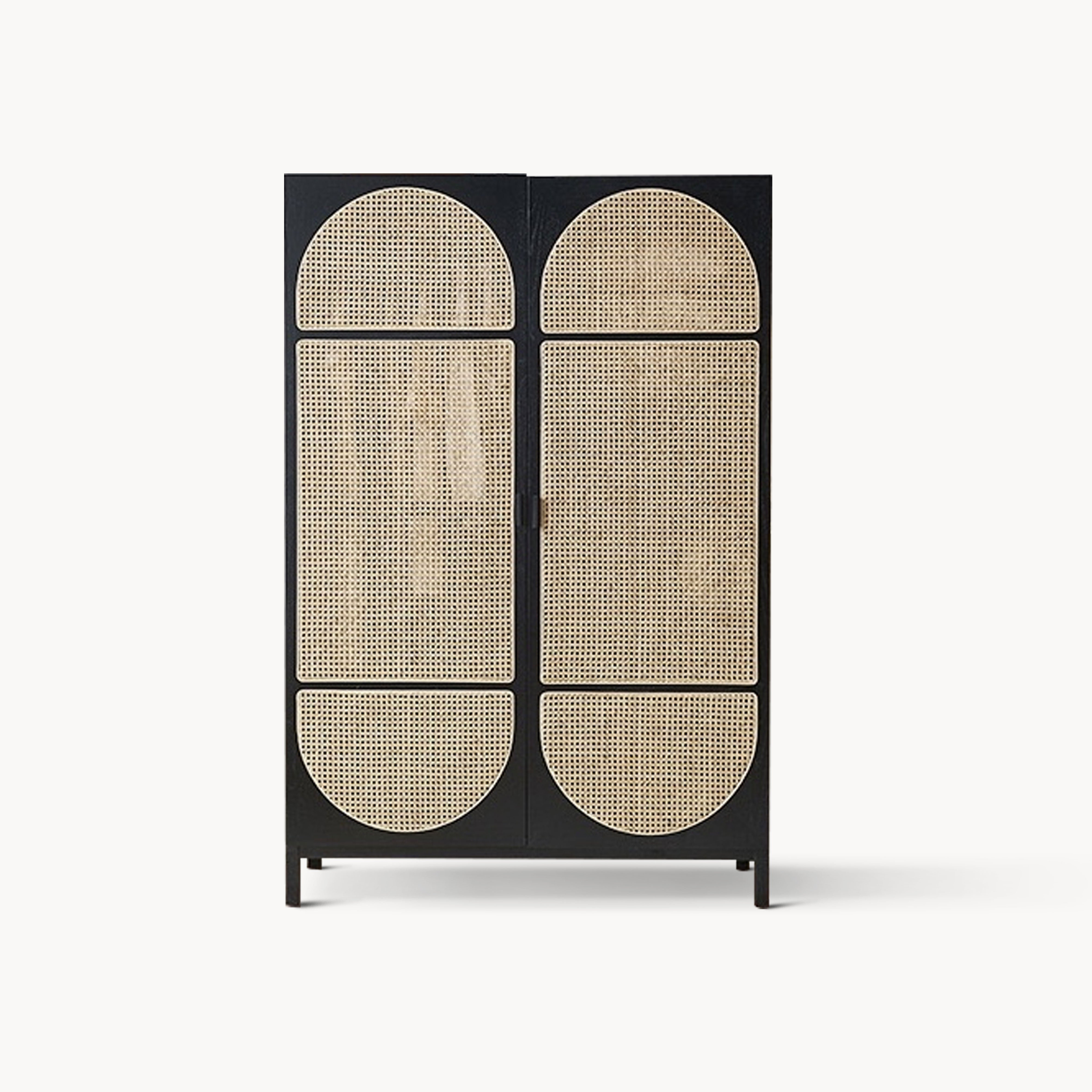 Henova Ash wood natural rattan wardrobe