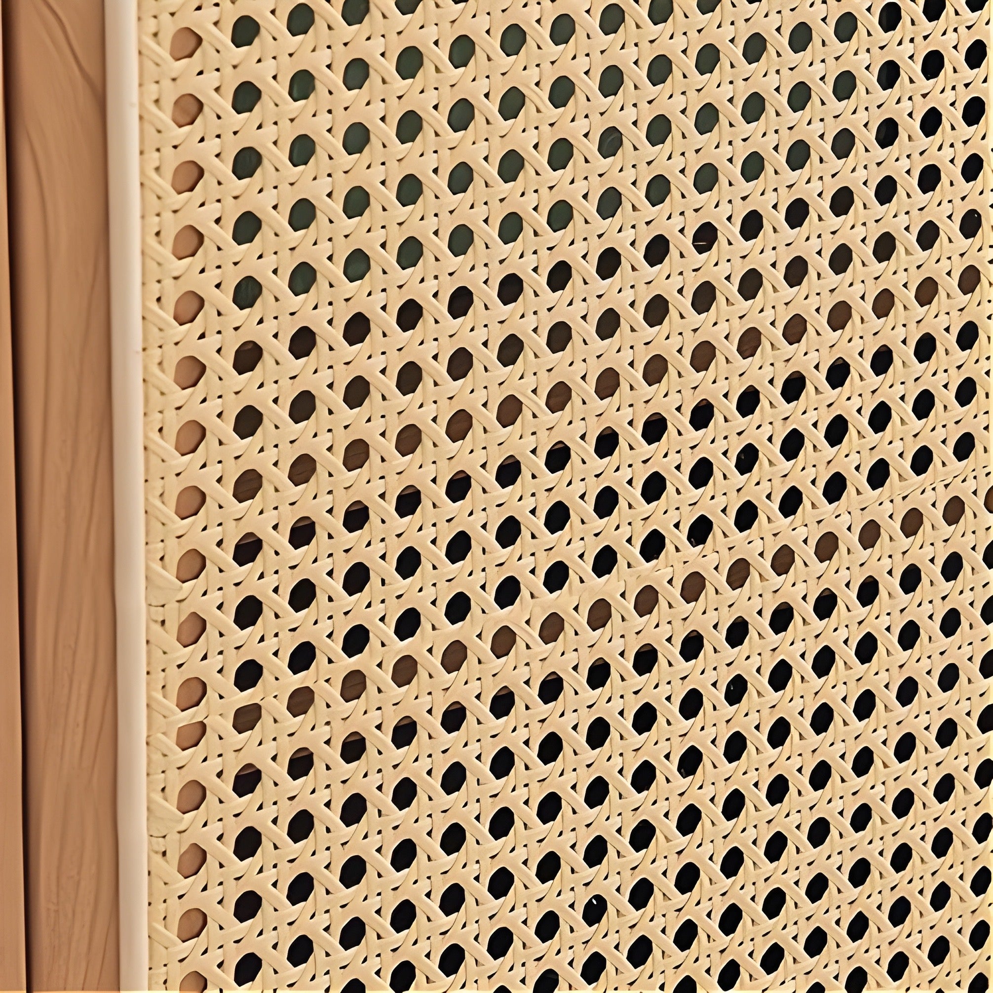 Dinalino Ash wood natural rattan sideboard