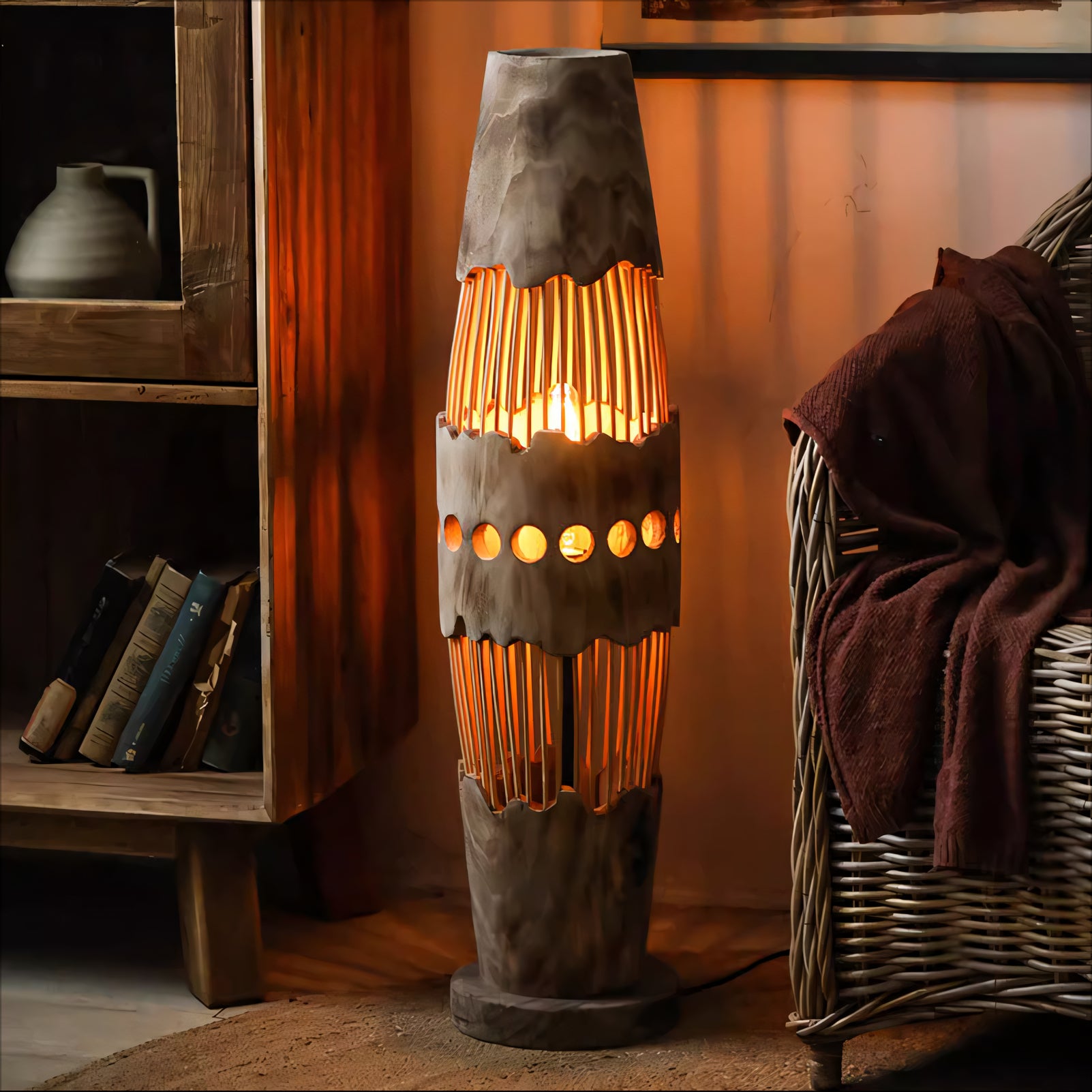 Danire Solid wood floor lamp