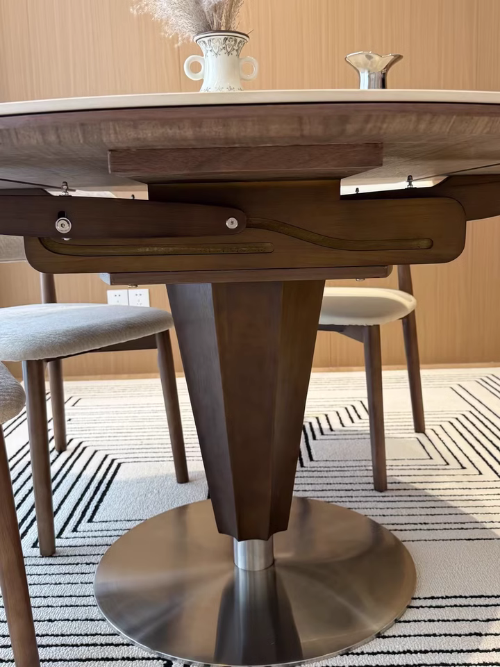 Patima Transformable sintered stone round dining set