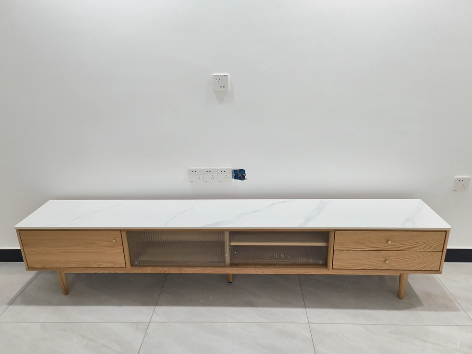 Lissio Sintered stone solid wood TV cabinet