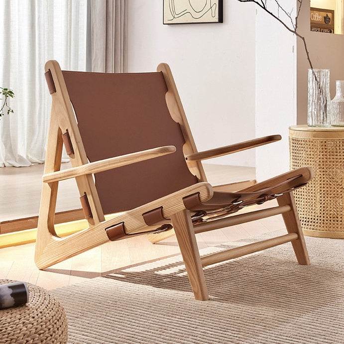 Vibnore Ash wood leather accent chair