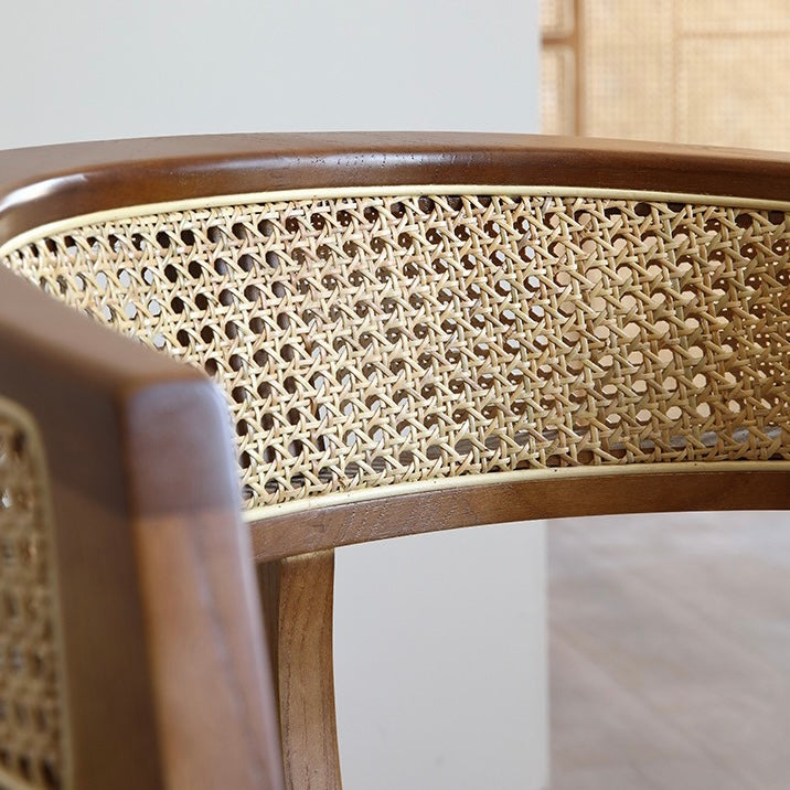 Tawin Ash wood natural rattan accent chair