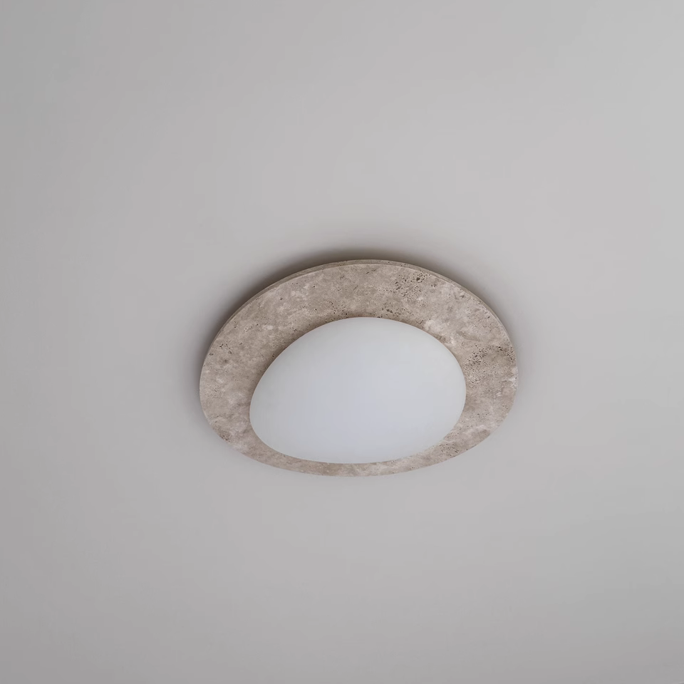 Niheet Beige travertine ceiling light