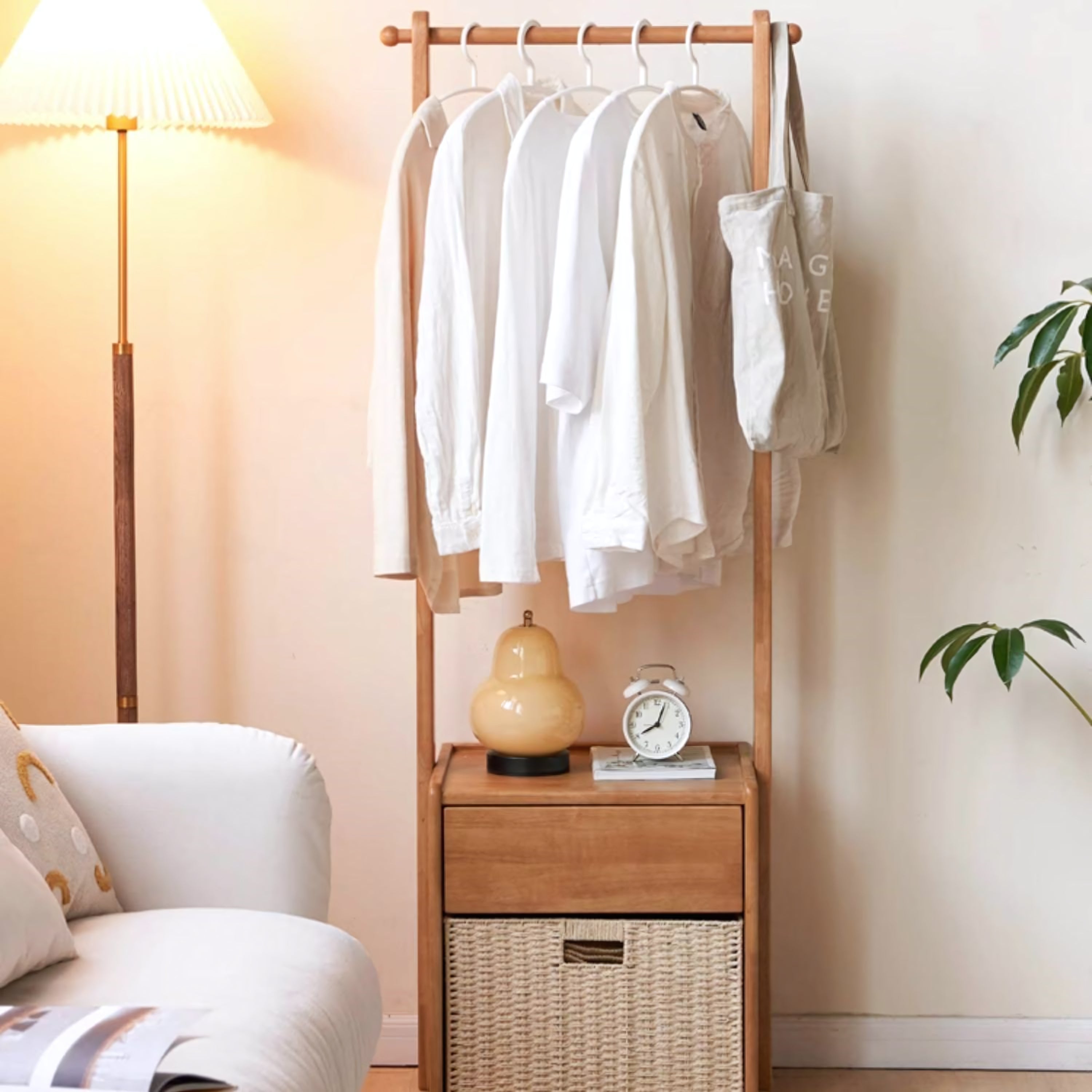 Erto Clothes rack with storage cabinet