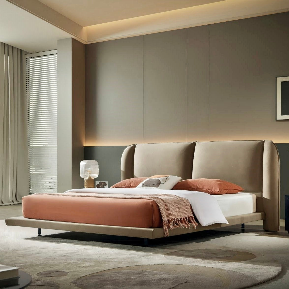 Lenosa Fabric solid wood bed