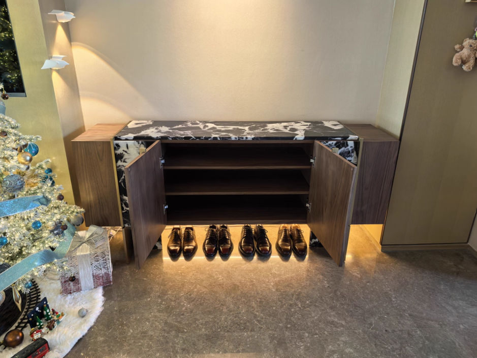 Rozeo Wooden marble sideboard-A