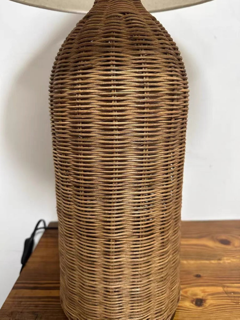 Ermise Natural rattan solid wood lamp-A