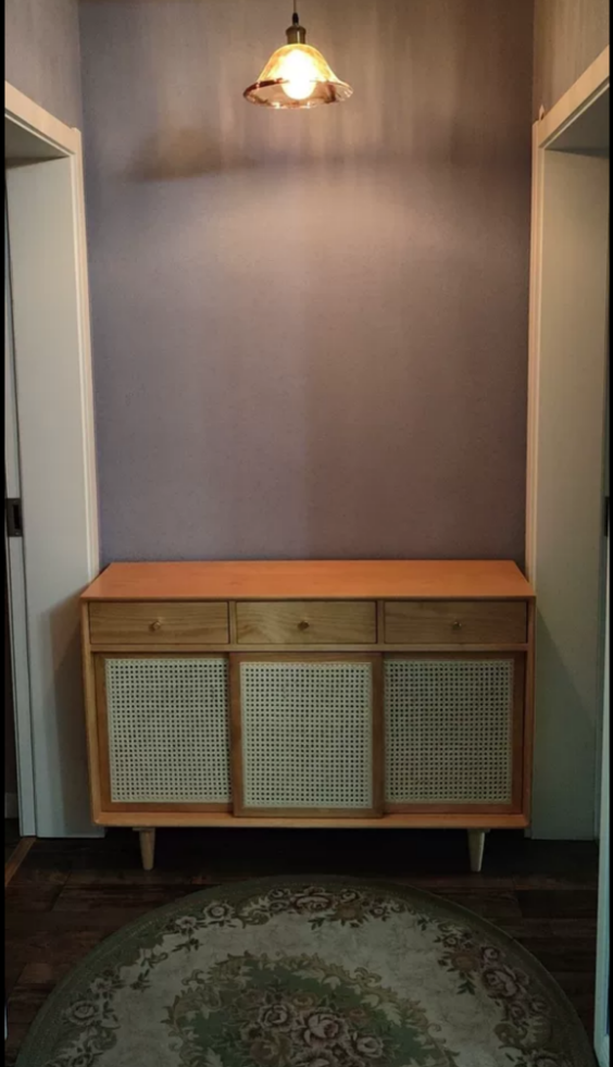 Dinalino Ash wood natural rattan sideboard-A